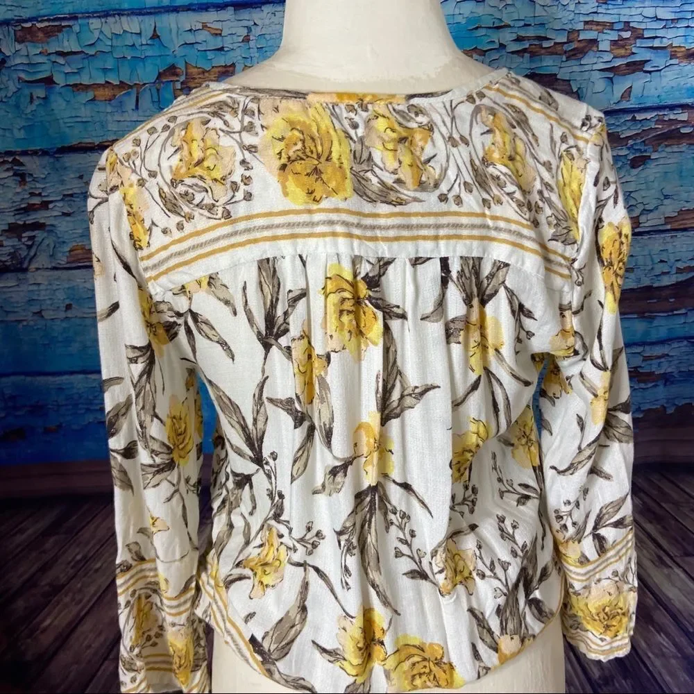 Lucky Brand boho white floral top Small - Picture 8 of 10